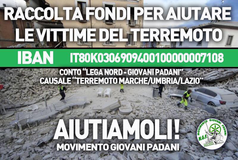 raccolta fondi terremoto